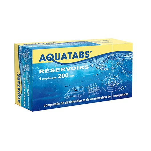 AQUATABS conservateur d'eau - 1 comprimé pour 200 litres - boite de 16 unités